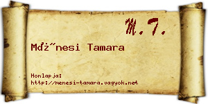 Ménesi Tamara névjegykártya